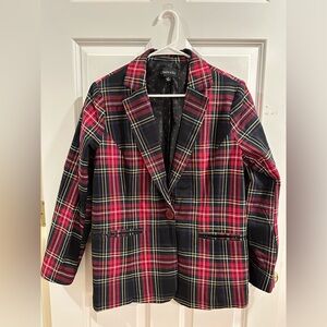Chadwicks of Boston Holiday Plaid Blazer, Size 12